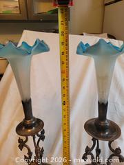 MaxSold Auction: Pair of Victorian satin glass trumpets - Toronto (Ontario, Canada) SELLER MANAGED Estate Sale Online Auction - Amelia Street