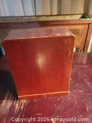MaxSold Auction: Red lacquered table top cabinet  - Toronto (Ontario, Canada) SELLER MANAGED Estate Sale Online Auction - Amelia Street