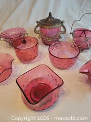 MaxSold Auction: Victorian cranberry glass candy dishes  - Toronto (Ontario, Canada) SELLER MANAGED Estate Sale Online Auction - Amelia Street
