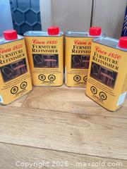 MaxSold Auction: Circa 1850 Furniture Refinisher, 4 x 1 L Cans - Ajax (Ontario, Canada) SELLER MANAGED Downsizing Online Auction - Poplar Avenue