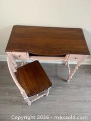 MaxSold Auction: Pink antique vanity/ writing desk  - Ajax (Ontario, Canada) SELLER MANAGED Downsizing Online Auction - Poplar Avenue