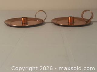 MaxSold Auction: 1970s Solid Copper Finger Loop Candle Holder Pair - Ottawa (Ontario, Canada) SELLER MANAGED Estate Sale Online Auction - Country Lane West