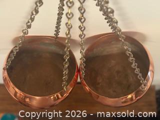MaxSold Auction: 1970s Solid Copper Hanging Planters Pair - Ottawa (Ontario, Canada) SELLER MANAGED Estate Sale Online Auction - Country Lane West