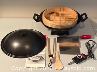 MaxSold Auction: Vintage 1960s/70s Toastess Electric Wok and Himark Bamboo Wok Steamer & Cookery Set - Ottawa (Ontario, Canada) SELLER MANAGED Estate Sale Online Auction - Country Lane West