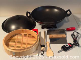 MaxSold Auction: Vintage 1960s/70s Toastess Electric Wok and Himark Bamboo Wok Steamer & Cookery Set - Ottawa (Ontario, Canada) SELLER MANAGED Estate Sale Online Auction - Country Lane West