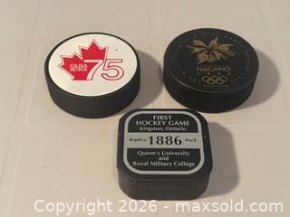 MaxSold Auction: Vintage Collector Hockey Pucks Trio - Ottawa (Ontario, Canada) SELLER MANAGED Estate Sale Online Auction - Country Lane West