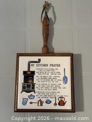 MaxSold Auction: Vintage My Kitchen Prayer Wooden Wall Mount Japan - Ottawa (Ontario, Canada) SELLER MANAGED Estate Sale Online Auction - Country Lane West