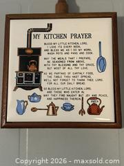 MaxSold Auction: Vintage My Kitchen Prayer Wooden Wall Mount Japan - Ottawa (Ontario, Canada) SELLER MANAGED Estate Sale Online Auction - Country Lane West