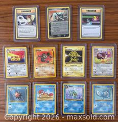 MaxSold Auction: Vintage Pokemon Cards- 11 Cards  - Bowmanville (Ontario, Canada) SELLER MANAGED Reseller Online Auction - Cedar Crest Beach Road