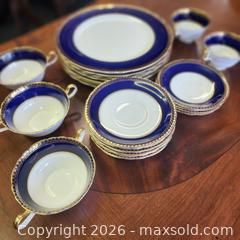 MaxSold Auction: Aynsley Bone China 20-Piece Cobalt Blue & Gold Gilt Set - Leeds And The Thousand Islands (Ontario, Canada) SELLER MANAGED Downsizing Online Auction - Prince Street
