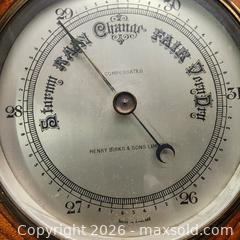 MaxSold Auction: Henry Birks & Sons Aneroid Wall Barometer (Made in England) - Leeds And The Thousand Islands (Ontario, Canada) SELLER MANAGED Downsizing Online Auction - Prince Street