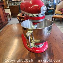 MaxSold Auction: KitchenAid  Tilt-Head Stand Mixer, Red (Gloss) - Leeds And The Thousand Islands (Ontario, Canada) SELLER MANAGED Downsizing Online Auction - Prince Street