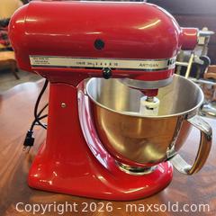 MaxSold Auction: KitchenAid  Tilt-Head Stand Mixer, Red (Gloss) - Leeds And The Thousand Islands (Ontario, Canada) SELLER MANAGED Downsizing Online Auction - Prince Street