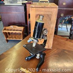 MaxSold Auction: Steindorff & Co., Berlin Antique Compound Monocular Microscope - Leeds And The Thousand Islands (Ontario, Canada) SELLER MANAGED Downsizing Online Auction - Prince Street