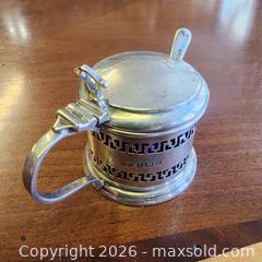 MaxSold Auction: Sterling Silver and cobolt blue, Mustard Pot with Lid, & Sterling silver Spoon - Leeds And The Thousand Islands (Ontario, Canada) SELLER MANAGED Downsizing Online Auction - Prince Street