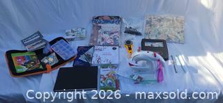 MaxSold Auction: Assorted Arts & Crafts Lot with Handheld Singer Mini Sewing Machine - San Jose (California, USA) SELLER MANAGED Downsizing Online Auction - North 24th Street