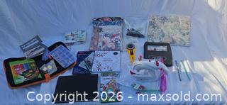 MaxSold Auction: Assorted Arts & Crafts Lot with Handheld Singer Mini Sewing Machine - San Jose (California, USA) SELLER MANAGED Downsizing Online Auction - North 24th Street