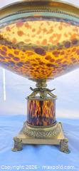 MaxSold Auction: Bombay Amber/Tortoiseshell Glass Compote Bowl with Brass - San Jose (California, USA) SELLER MANAGED Downsizing Online Auction - North 24th Street