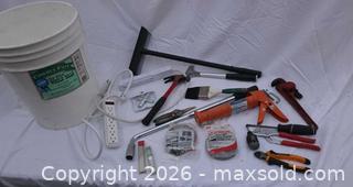 MaxSold Auction: Bucket with Tools & Accessories  - San Jose (California, USA) SELLER MANAGED Downsizing Online Auction - North 24th Street