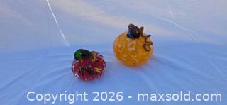 MaxSold Auction: Hand-blown Glass Pumpkin Decorations, Set of 2 - San Jose (California, USA) SELLER MANAGED Downsizing Online Auction - North 24th Street