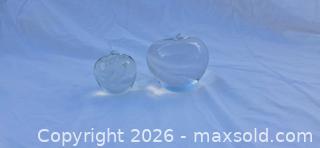 MaxSold Auction: Pair of Clear Glass Apple Paperweights - San Jose (California, USA) SELLER MANAGED Downsizing Online Auction - North 24th Street