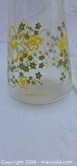 MaxSold Auction: Pyrex Glass Pitcher/Carafe, Yellow & Olive Green Floral Band - San Jose (California, USA) SELLER MANAGED Downsizing Online Auction - North 24th Street