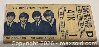 MaxSold Auction: Beatles - 1966 Shea Stadium Concert Ticket Stub - Toronto (Ontario, Canada) SELLER MANAGED Downsizing Online Auction - Yonge Boulevard