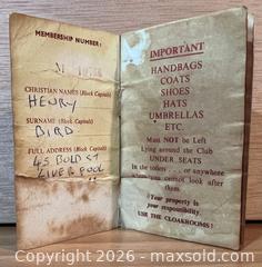 MaxSold Auction: Beatles - Original 1964 Cavern Club Membership Card - Toronto (Ontario, Canada) SELLER MANAGED Downsizing Online Auction - Yonge Boulevard