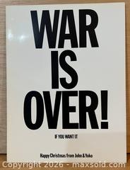 MaxSold Auction: Beatles - Original John & Yoko War Is Over Postcard 1970 - Toronto (Ontario, Canada) SELLER MANAGED Downsizing Online Auction - Yonge Boulevard