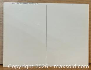 MaxSold Auction: Beatles - Original John & Yoko War Is Over Postcard 1970 - Toronto (Ontario, Canada) SELLER MANAGED Downsizing Online Auction - Yonge Boulevard
