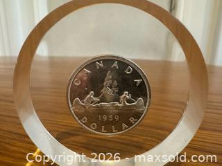 MaxSold Auction: 1959 Canadian "Voyageur" Silver Dollar Coin - Clarington (Ontario, Canada) SELLER MANAGED Reseller Online Auction -  Cedar Crest Beach Road