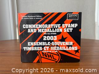 MaxSold Auction: 2003 Vintage NHL All-Stars Commemorative Stamp & Medallion Set - Clarington (Ontario, Canada) SELLER MANAGED Reseller Online Auction -  Cedar Crest Beach Road