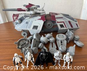 MaxSold Auction: 2008 Hasbro Star Wars The Clone Wars AT-TE Vehicle & Darth Vader Action Figure  - Clarington (Ontario, Canada) SELLER MANAGED Reseller Online Auction -  Cedar Crest Beach Road