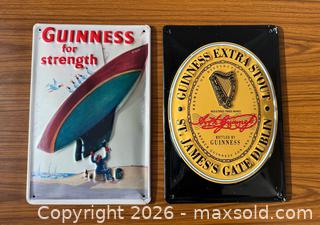 MaxSold Auction: 2 Guinness Metal Signs- Vintage  - Clarington (Ontario, Canada) SELLER MANAGED Reseller Online Auction -  Cedar Crest Beach Road