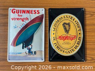 MaxSold Auction: 2 Guinness Metal Signs- Vintage  - Clarington (Ontario, Canada) SELLER MANAGED Reseller Online Auction -  Cedar Crest Beach Road