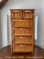 MaxSold Auction: Vintage MCM Rattan Dresser  - Clarington (Ontario, Canada) SELLER MANAGED Reseller Online Auction -  Cedar Crest Beach Road