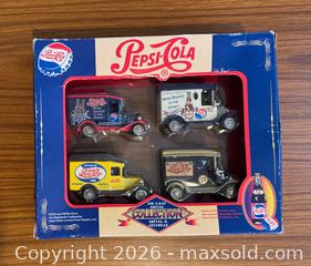 MaxSold Auction: Vintage Pepsi-Cola Custom Replica Die-Cast Delivery Trucks by Golden Wheel - Clarington (Ontario, Canada) SELLER MANAGED Reseller Online Auction -  Cedar Crest Beach Road