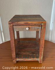 MaxSold Auction: Vintage Wooden Nightstand made in India  - Clarington (Ontario, Canada) SELLER MANAGED Reseller Online Auction -  Cedar Crest Beach Road