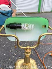 MaxSold Auction: Brass Banker’s Lamp with Green Glass Shade -iw - Maple Ridge (British Columbia, Canada) PARTNER MANAGED Estate Sale Online Auction - 203 Street (STORAGE)