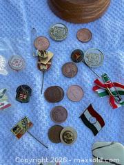 MaxSold Auction: Mixed Lot: Vintage Pins, Coins & Heirloom Crystal Ornament - AF - Maple Ridge (British Columbia, Canada) PARTNER MANAGED Estate Sale Online Auction - 203 Street (STORAGE)