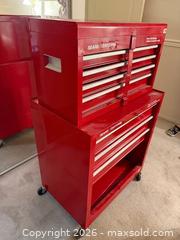 MaxSold Auction: Sears / Craftsman Two-Piece Rolling Tool Chest, Red Steel -jh - Maple Ridge (British Columbia, Canada) PARTNER MANAGED Estate Sale Online Auction - 203 Street (STORAGE)