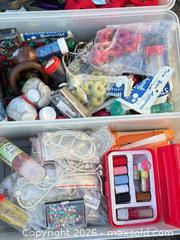 MaxSold Auction: Sewing & Crafting Supplies Lot - 4 Clear Plastic Tubs (IW) - Maple Ridge (British Columbia, Canada) PARTNER MANAGED Estate Sale Online Auction - 203 Street (STORAGE)