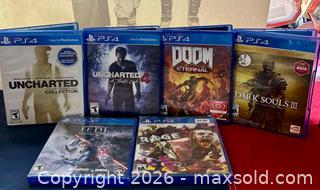 MaxSold Auction: PlayStation 4 PS4 Video Game Lot (7 Games) – Uncharted, Doom Eternal, Dark Souls III, Star - Los Angeles (California, USA) SELLER MANAGED Reseller Online Auction - Devonshire Street