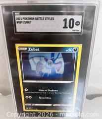 MaxSold Auction: SGC Graded Pokémon Card – 2021 Battle Styles Zubat #089, GEM MINT 10 - Los Angeles (California, USA) SELLER MANAGED Reseller Online Auction - Devonshire Street