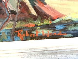 MaxSold Auction: Original Signed Robert Wood Oil on Canvas Seascape / Landscape in White Wood Frame - Victoria (British Columbia, Canada) SELLER MANAGED Estate Sale Online Auction - Camosun Street (CONDO)