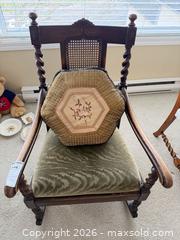 MaxSold Auction: Carved Hardwood Framed Armchair with Caned Back & Barley-Twist Legs - Victoria (British Columbia, Canada) PARTNER MANAGED Moving Online Auction - Slater Street (CONDO)