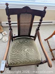 MaxSold Auction: Carved Hardwood Framed Armchair with Caned Back & Barley-Twist Legs - Victoria (British Columbia, Canada) PARTNER MANAGED Moving Online Auction - Slater Street (CONDO)