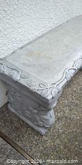 MaxSold Auction: Concrete Garden Bench with Victorian Leaf Vine Motif - Victoria (British Columbia, Canada) PARTNER MANAGED Moving Online Auction - Slater Street (CONDO)