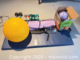 MaxSold Auction: Mixed Home Fitness Equipment Lot — Exercise Ball & Yoga Mat - Victoria (British Columbia, Canada) PARTNER MANAGED Moving Online Auction - Slater Street (CONDO)