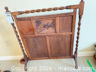 MaxSold Auction: Mixed lot: Oak carved 'BURNS COTTAGE' panel & barley-twist pieces - Victoria (British Columbia, Canada) PARTNER MANAGED Moving Online Auction - Slater Street (CONDO)